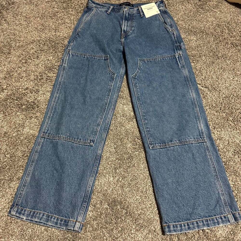 Abercrombie & Fitch Baggy Carpenter Jeans, Rigid Denim, 30x30 — NWT
